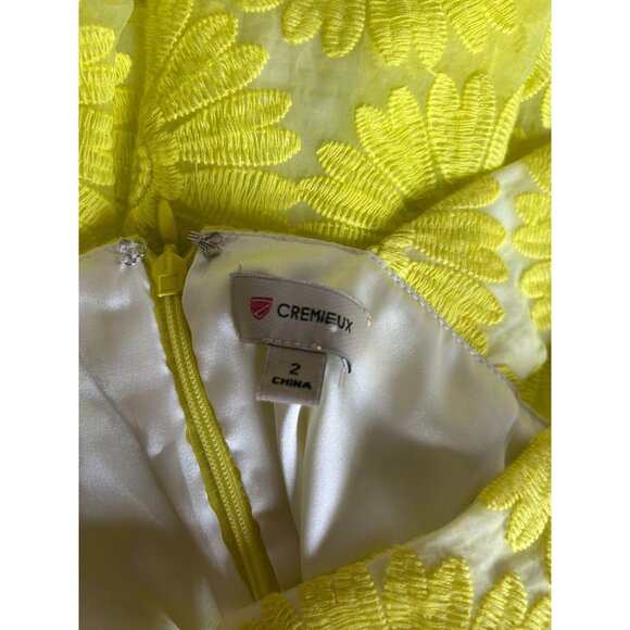 Cremieux Yellow and White Flower Fit and Flare Dress - Picture 5 of 5